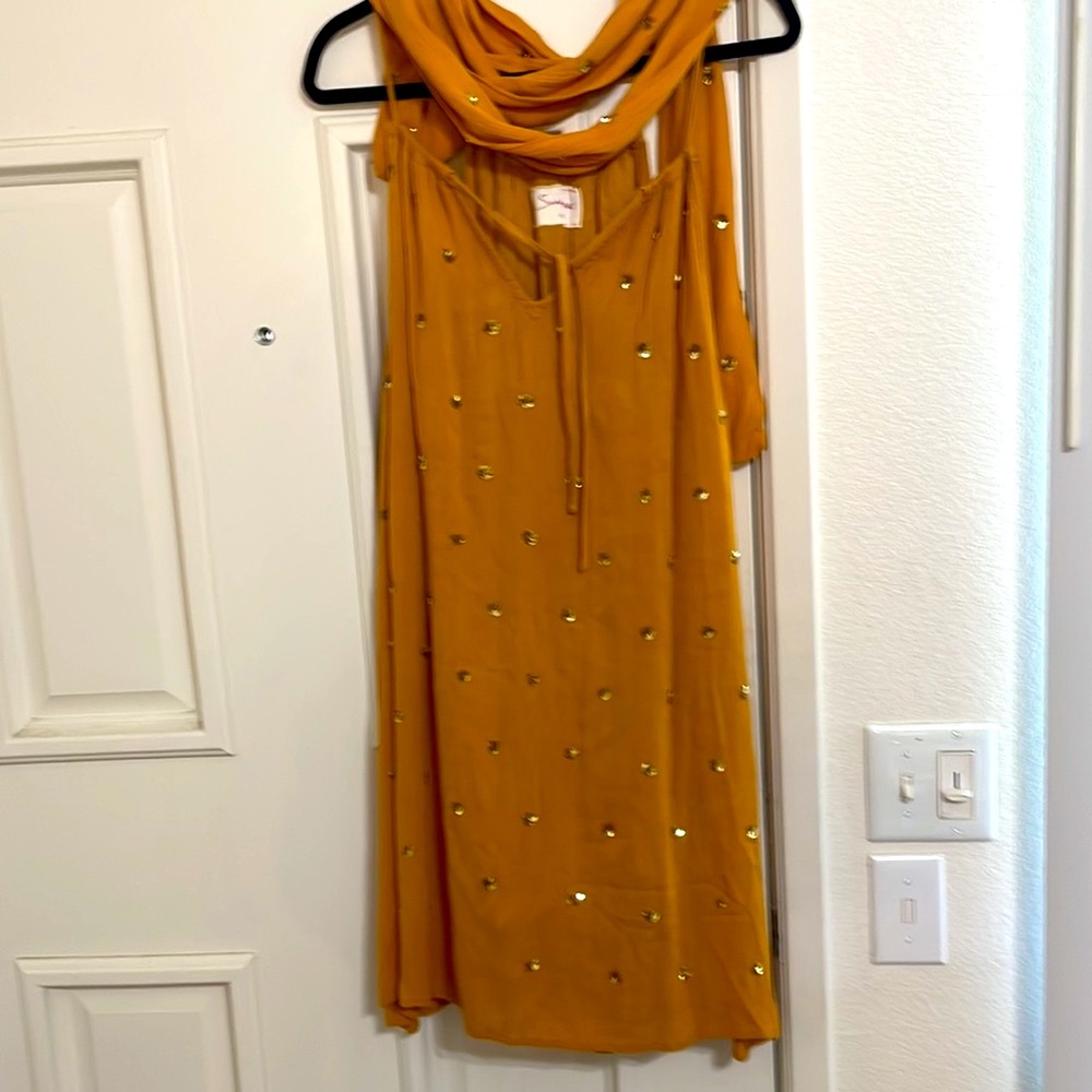 Sundance  Linen Sundress sequin detail Sz S